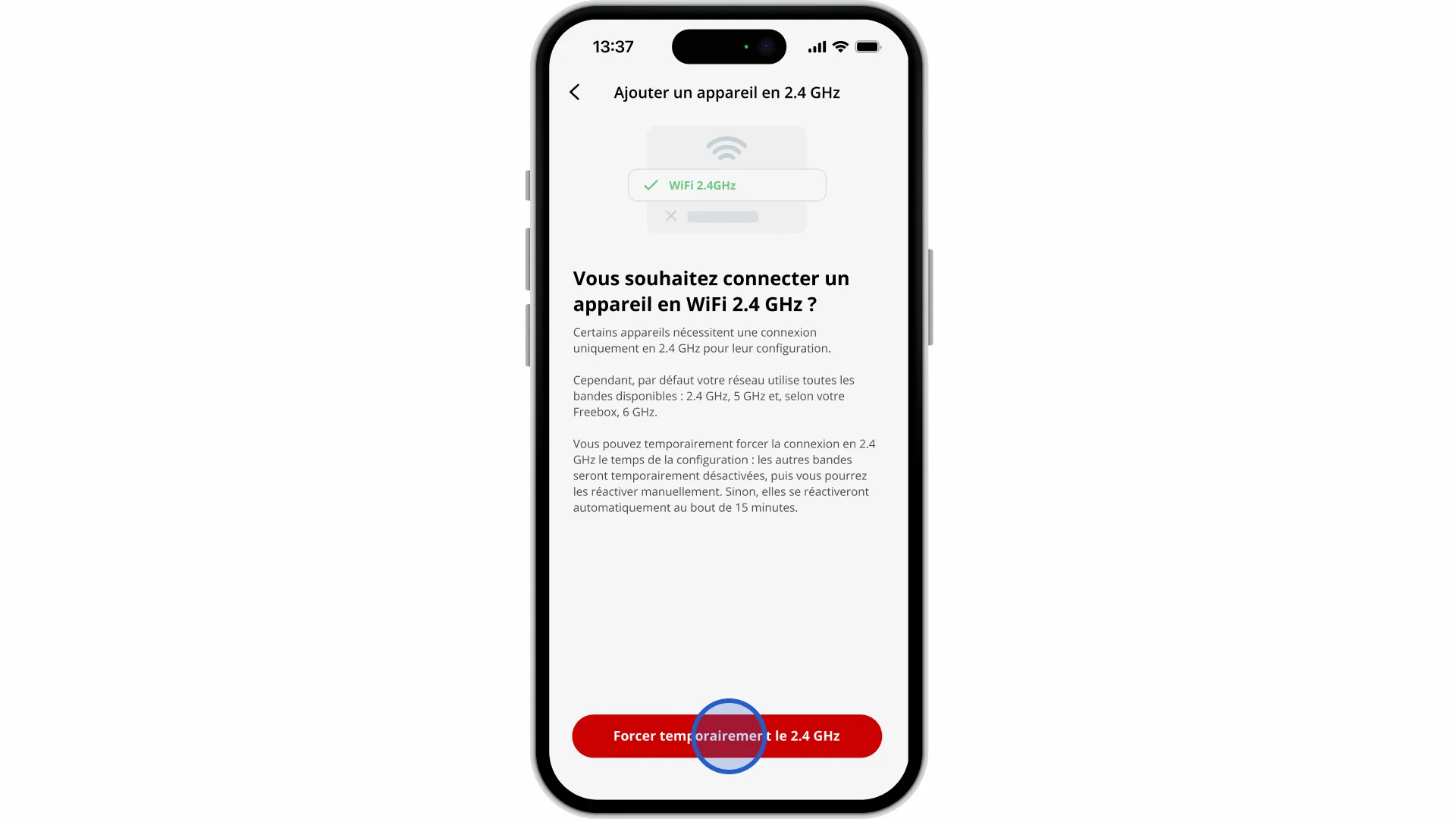 Application Free : comment connecter un appareil au Wi-Fi 2,4 GHz ? - null