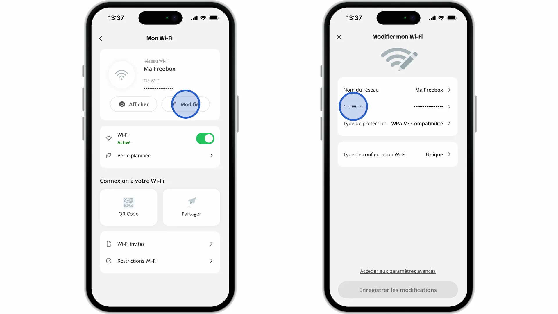 Application Free : comment modifier ma clé Wi-Fi ? - null