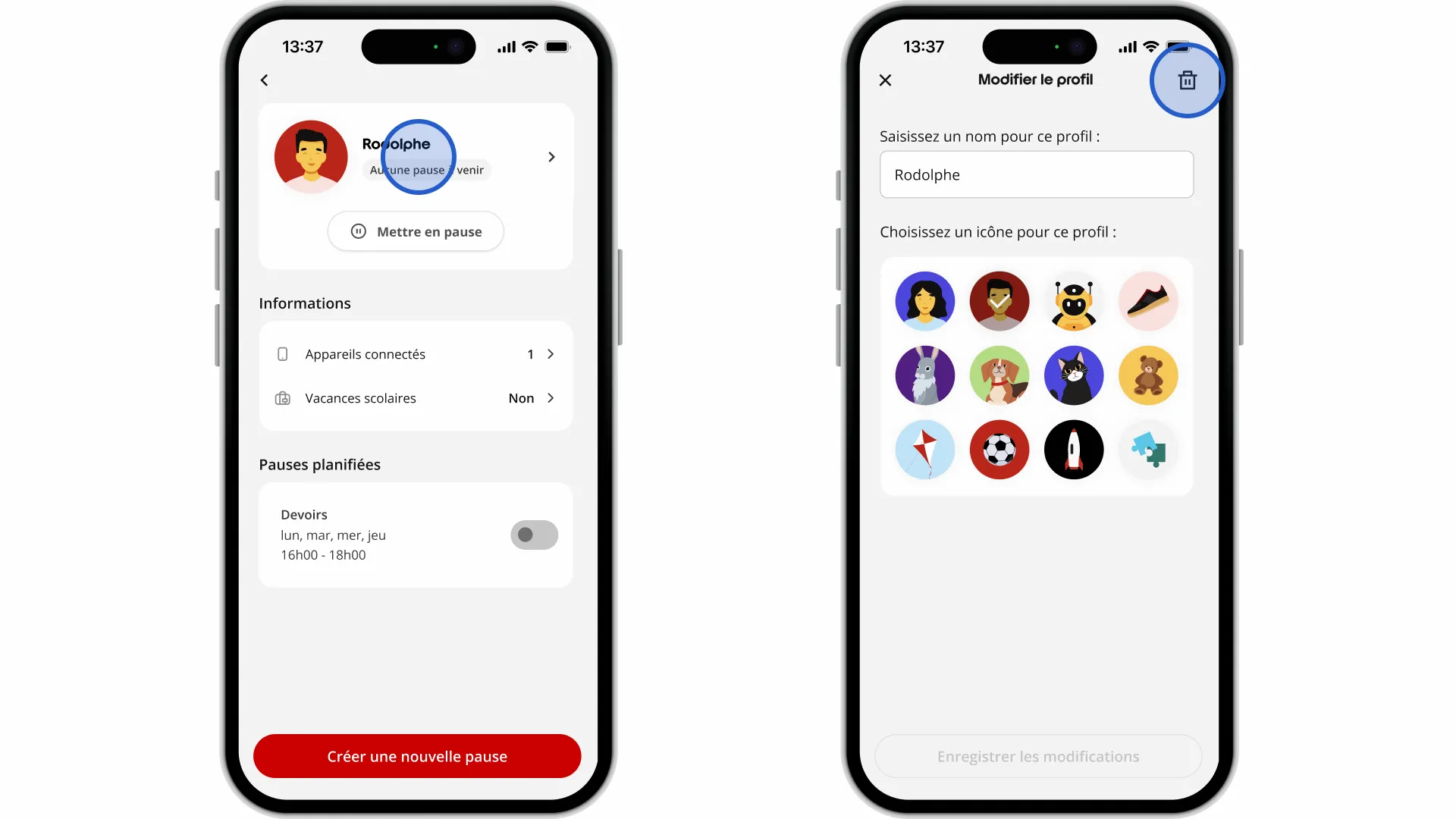 Application Free : comment supprimer un profil (contrôle parental) ? - null