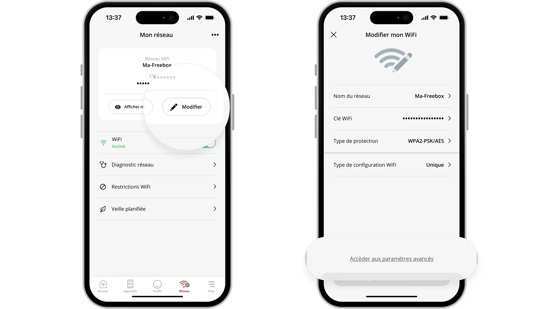 Changer mes canaux Wi-Fi (configuration avancée) - Accès aux paramètres avancés