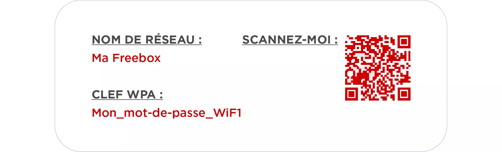 Me connecter à Internet en Wi-Fi - Informations de connexion Wi-Fi et QR Code à scanner