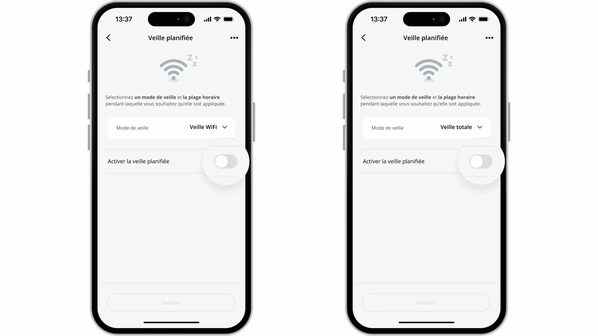 Freebox Ultra : planifier une mise en veille de votre Wi-Fi ou de votre Freebox - Activation de la veille planifiée