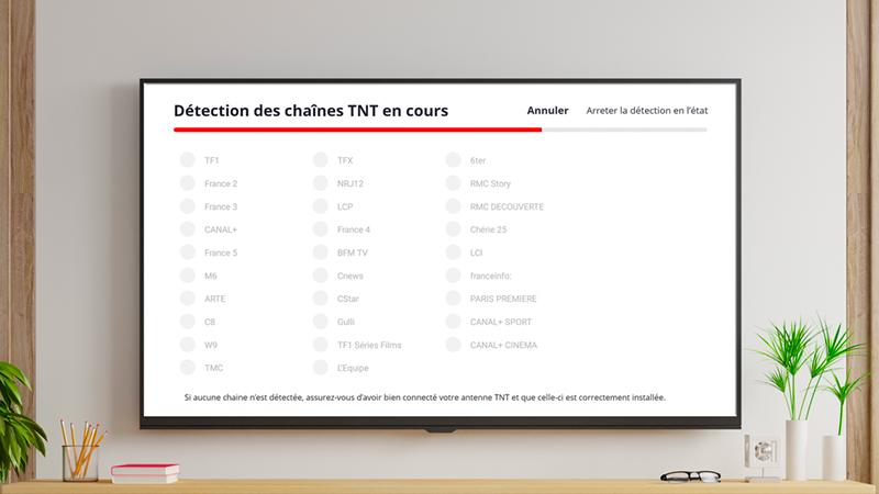 Accéder à la TNT depuis ma Freebox - Recherche TNT en cours