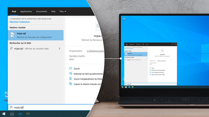 Configurer le DNS sous Windows - commande ncpa.cpl