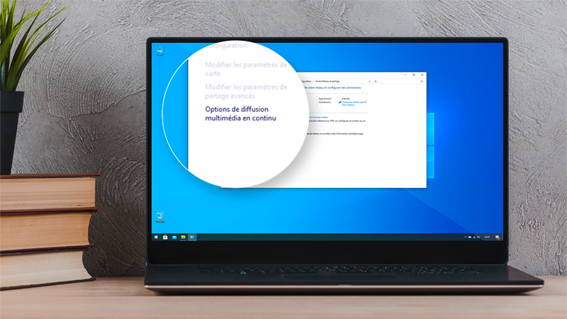 Accéder à mon ordinateur depuis ma TV (UPnP AV) : préparer mon PC sous Windows - Options de diffusion multimédia en continu.